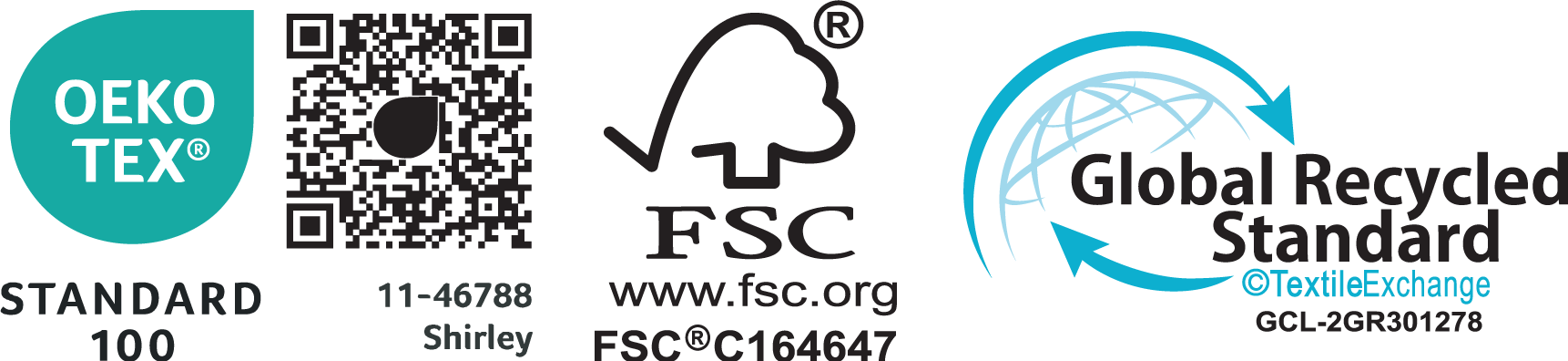 OEKO-TEX, FSC & GRS certified